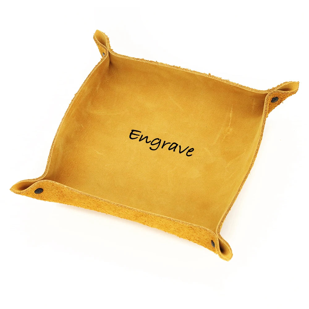 Handmade Leather Valet Tray Leather Custom Anniversary Personalized Gift