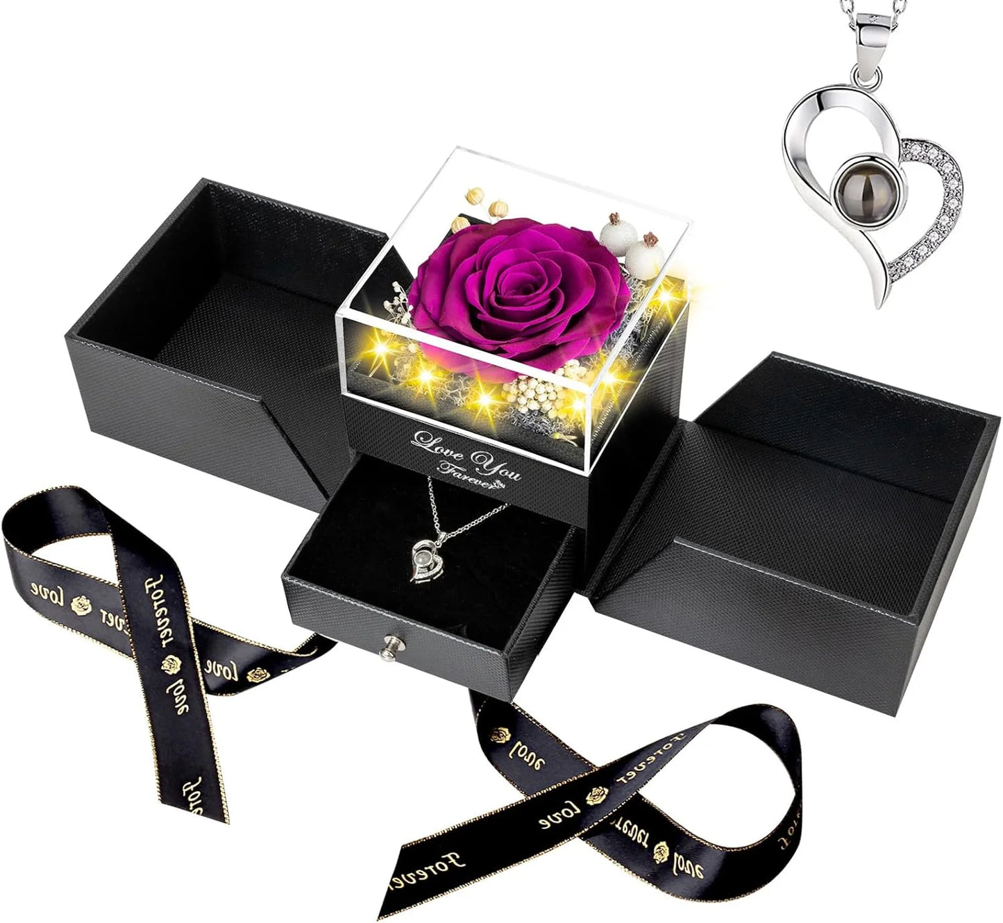 Eternal Flower Real Flowers Rose Preserved Rose Flower Rose Gift for Mom Girlfriend on Christmas Valentine's Day Gift