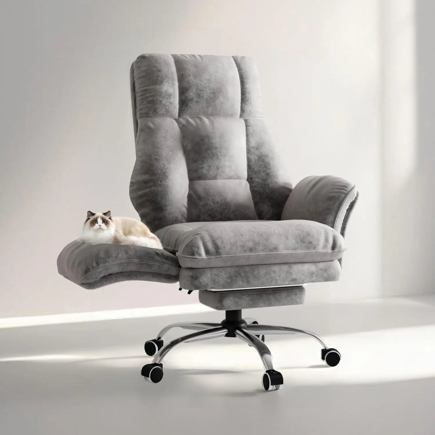 Big and Tall Office Chair, Flip Armrests for Pets & Cross Legged Sitting, Executive Ergonomic Computer Gaming Chair, Customized