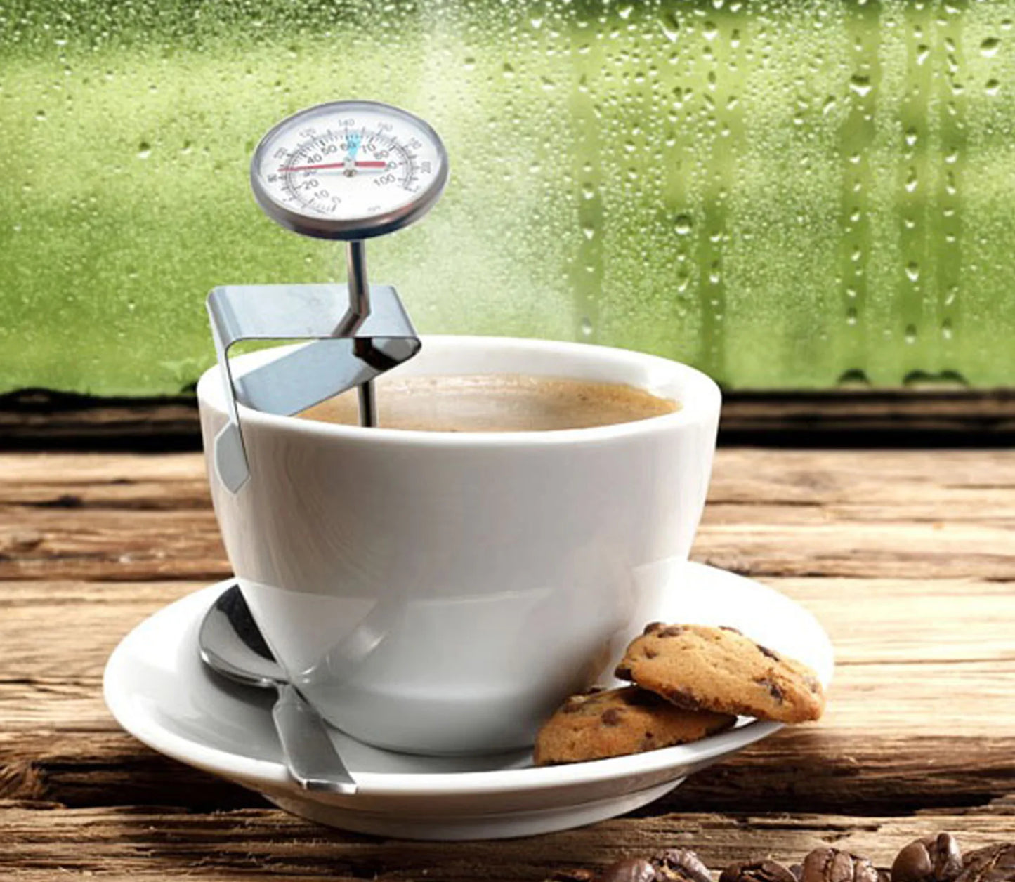 Milk Frothing Thermometer Stainless Steel Temperature Monitor 0℃~100℃/40℉~220℉ for Coffee Milk Froth Chocolate Cappuccino Food