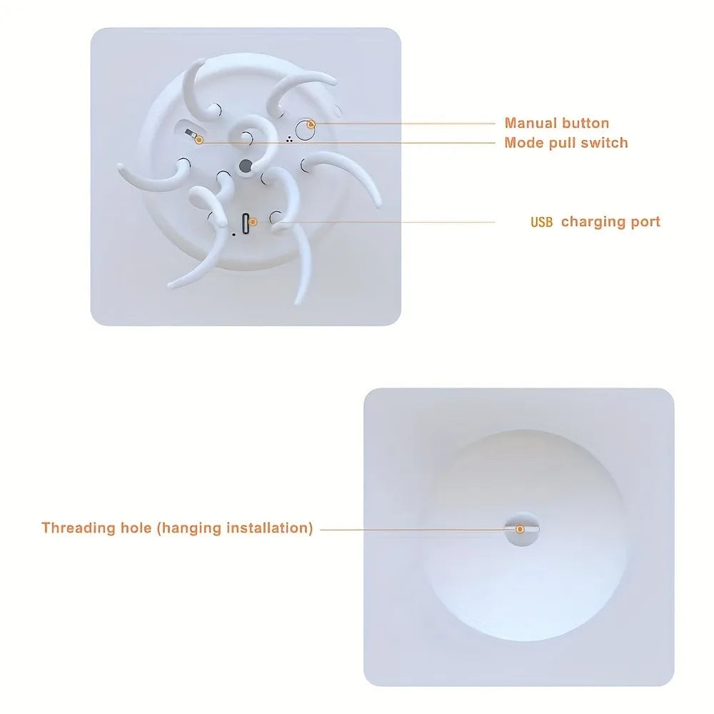 Bionic Jellyfish Night Light, USB Rechargeable with Voice Control,Dancing Tentacles,5 RGB Gradient,Floating Lamp,Bedroom Decor