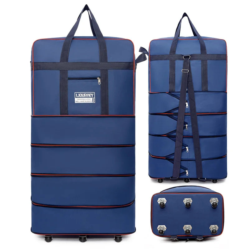 Folding Travel Bag Suitcase Spinner Wheel Abroad 158 Air Consignment Large Capacity Telescopic Duffle Bag