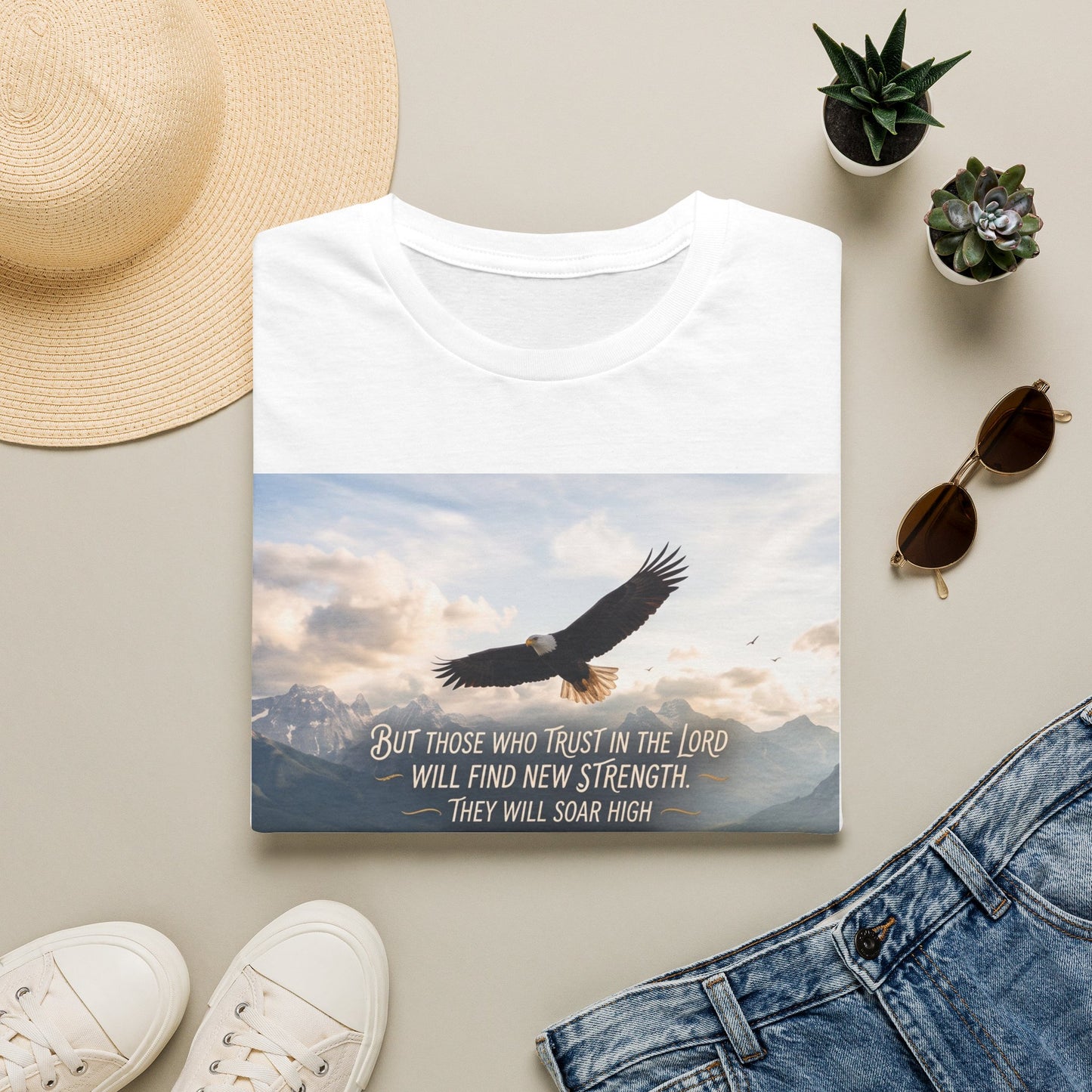 Trust in the Lord Eagle T‑Shirt — "They Will Soar High" Inspirational Christian Tee