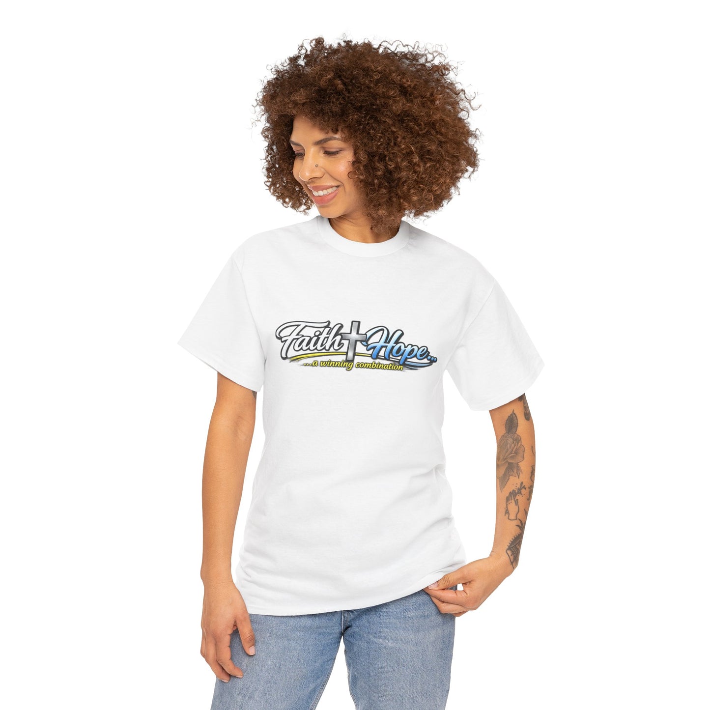 Unisex Heavy Cotton Tee - Faith + Hope...A winning combination!