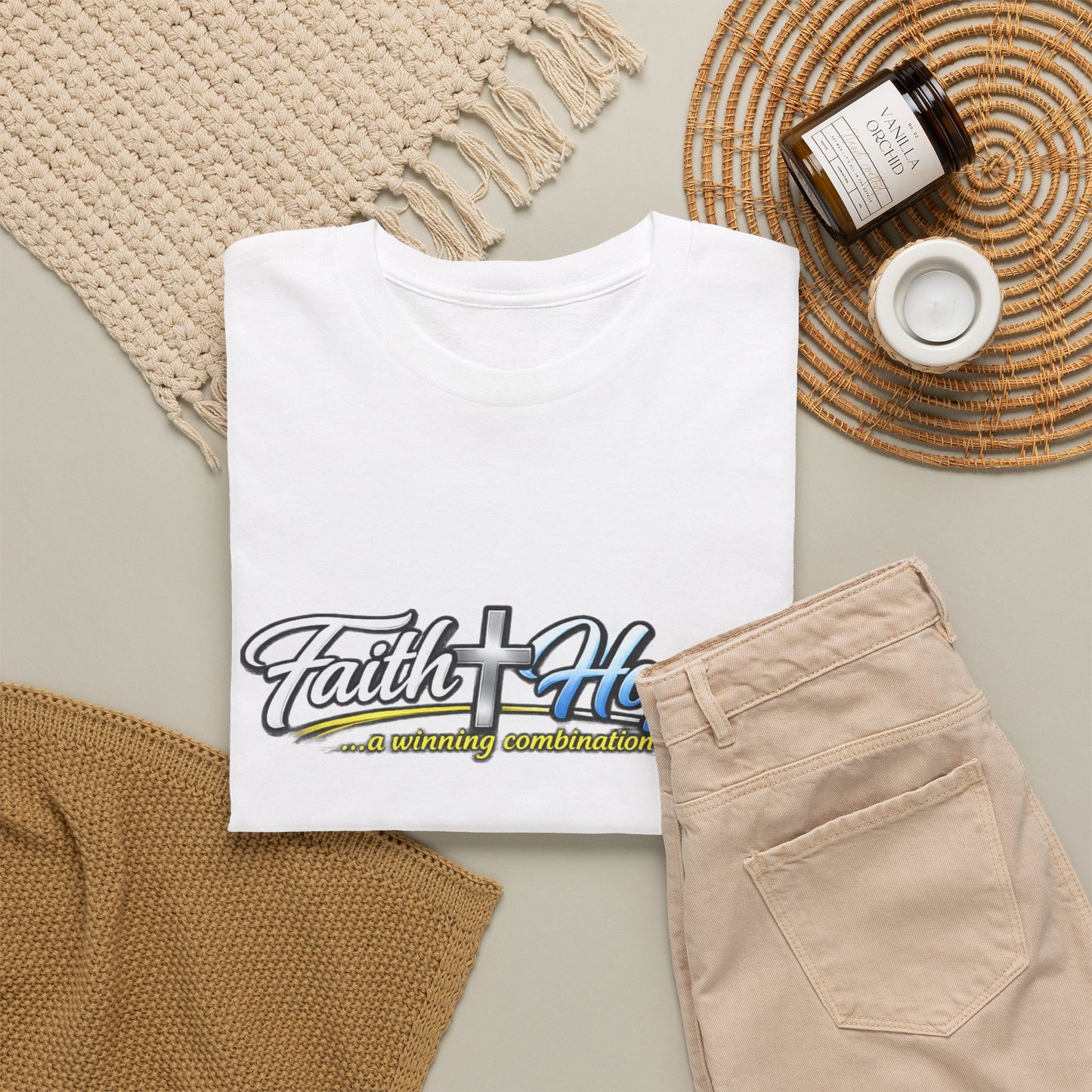 Unisex Heavy Cotton Tee - Faith + Hope...A winning combination!