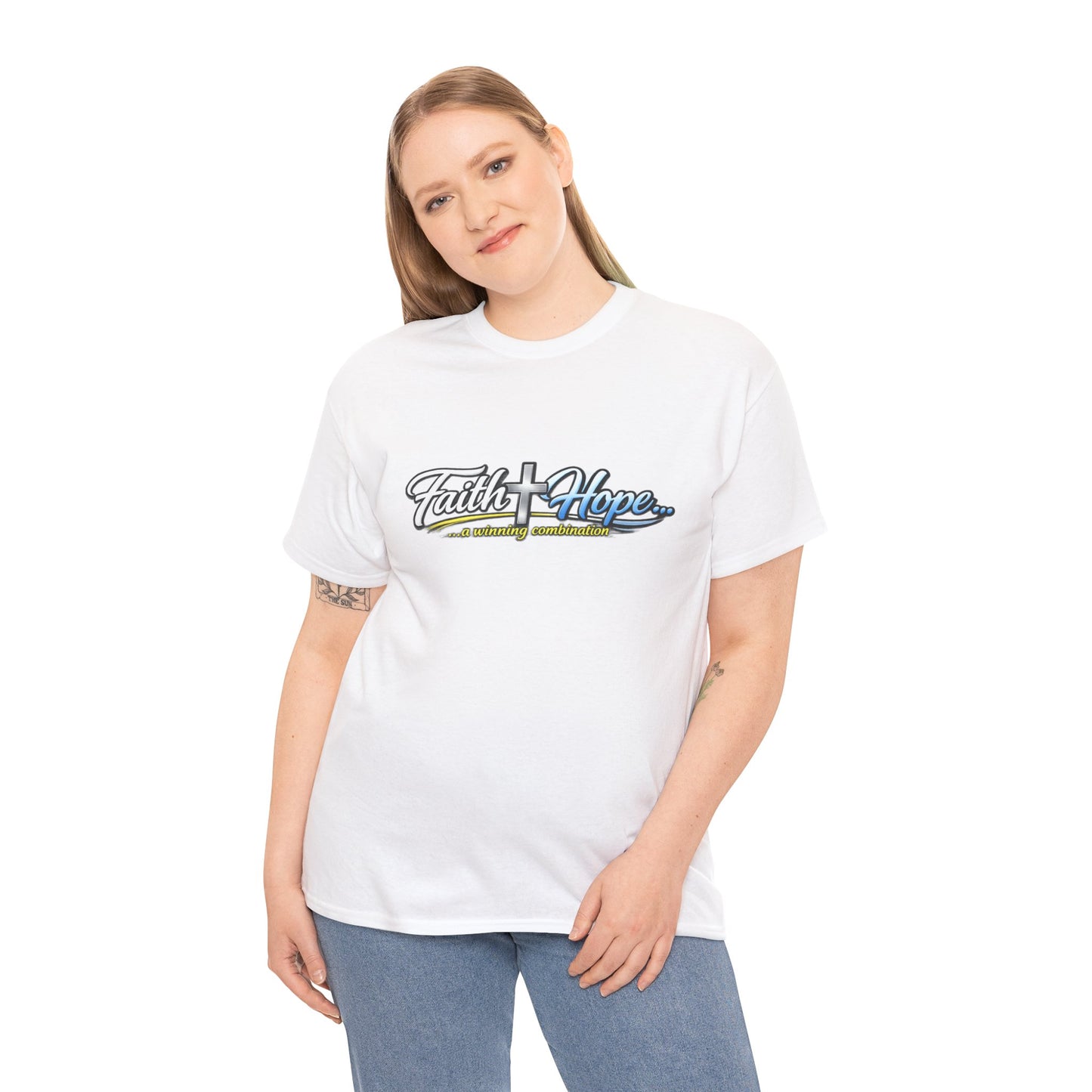Unisex Heavy Cotton Tee - Faith + Hope...A winning combination!