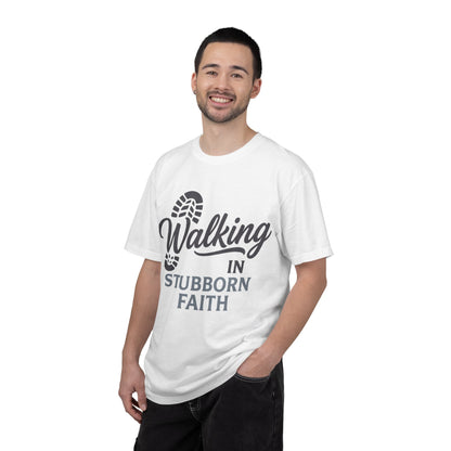 Walking in Stubborn Faith T-Shirt — Christian Inspirational Tee ("Guided by His Promises")