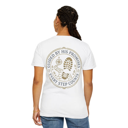 Walking in Stubborn Faith T-Shirt — Christian Inspirational Tee ("Guided by His Promises")
