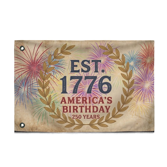 Flag — EST. 1776 America’s Birthday Double-Sided Flag (250 Years)