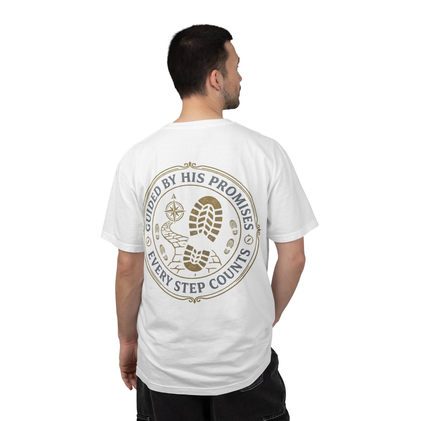 Walking in Stubborn Faith T-Shirt — Christian Inspirational Tee ("Guided by His Promises")