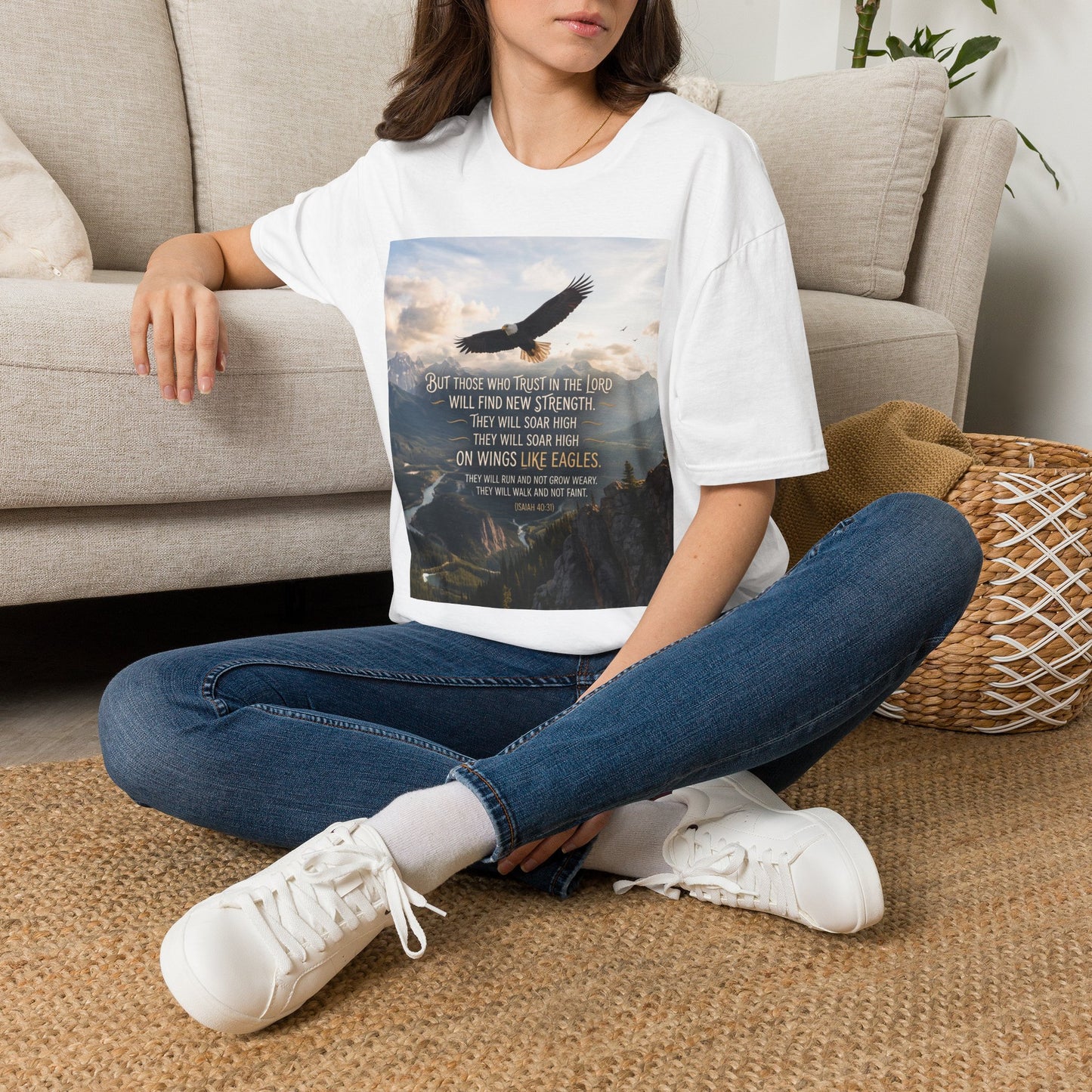Trust in the Lord Eagle T‑Shirt — "They Will Soar High" Inspirational Christian Tee