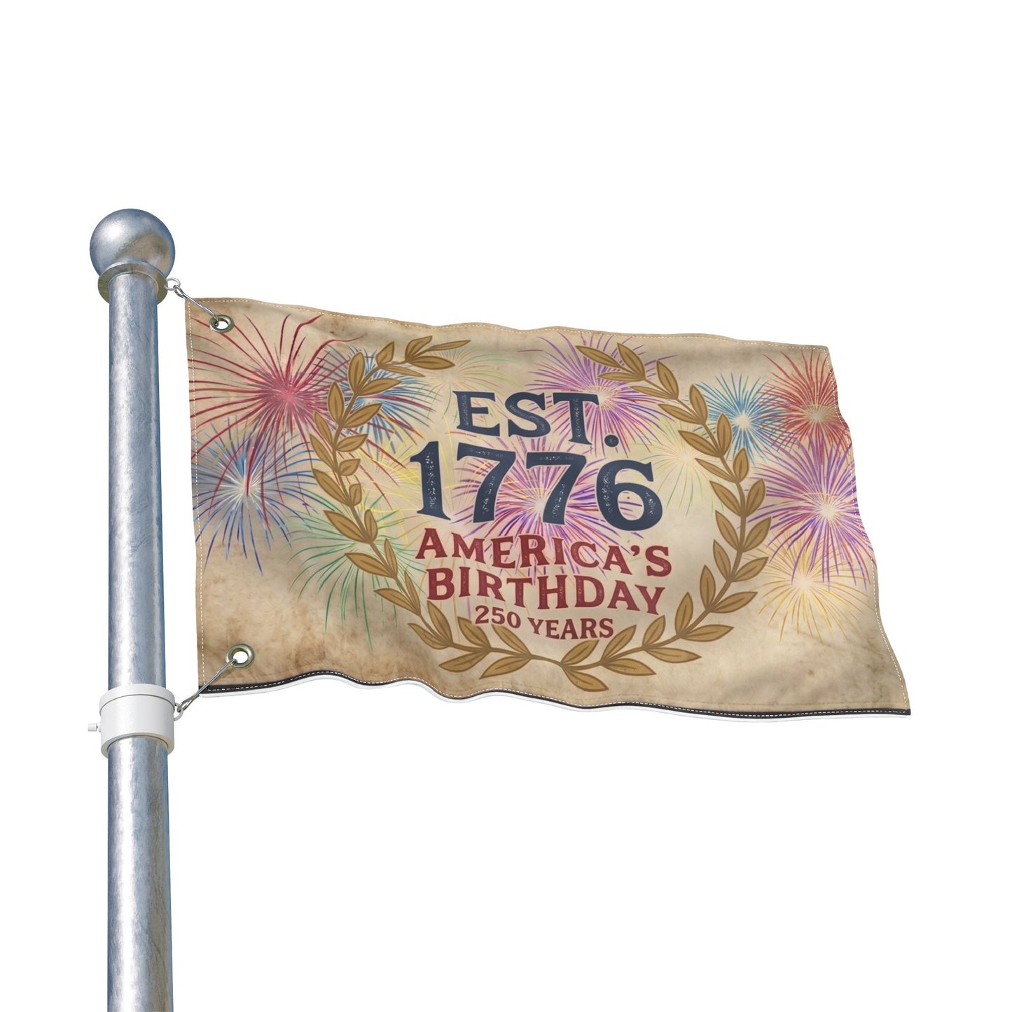 Flag — EST. 1776 America’s Birthday Double-Sided Flag (250 Years)