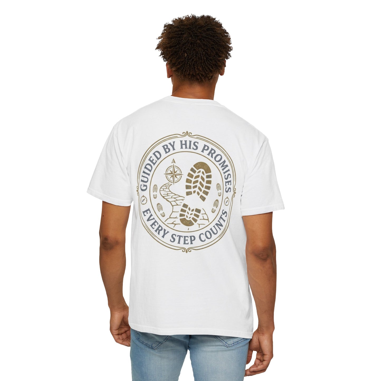 Walking in Stubborn Faith T-Shirt — Christian Inspirational Tee ("Guided by His Promises")