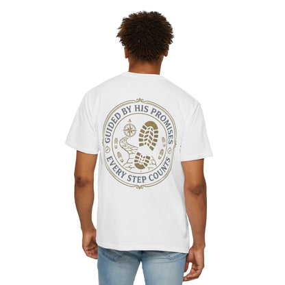 Walking in Stubborn Faith T-Shirt — Christian Inspirational Tee ("Guided by His Promises")
