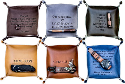 Stylish Leather Catchall Tray