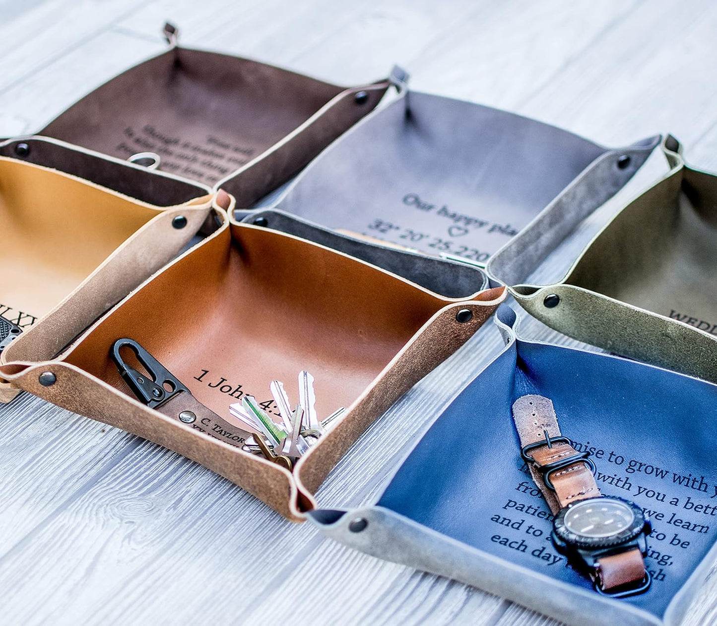 Stylish Leather Catchall Tray