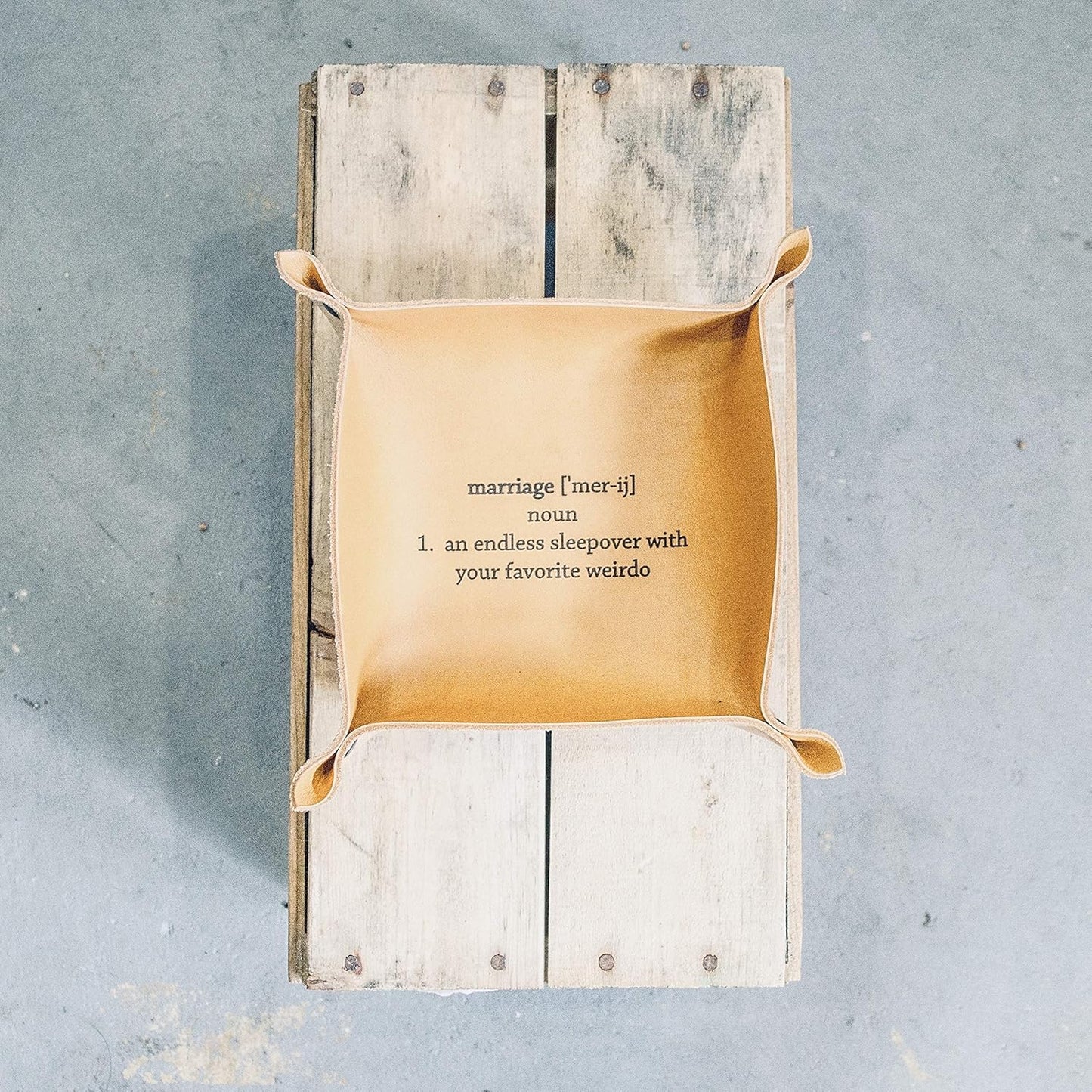 Stylish Leather Catchall Tray