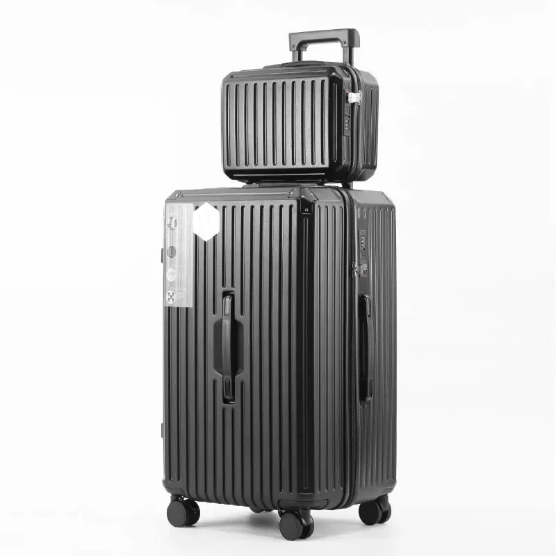 Multifunction Spinner Luggage with USB Charging Port and Cup Holder Aluminum Frame Hard Equipment Suitcase Luggage