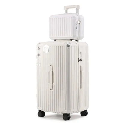 Multifunction Spinner Luggage with USB Charging Port and Cup Holder Aluminum Frame Hard Equipment Suitcase Luggage