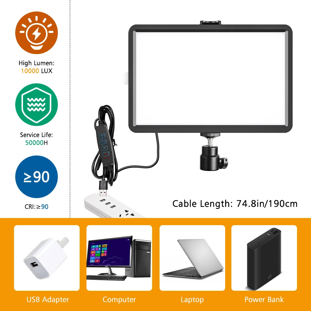 6 Inch LED Photography Video Light Panel RGB Filters Lighting Photo Studio Lamp Kit for Shoot Live Streaming Ring Light Tripod