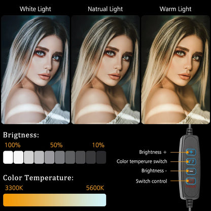 6 Inch LED Photography Video Light Panel RGB Filters Lighting Photo Studio Lamp Kit for Shoot Live Streaming Ring Light Tripod