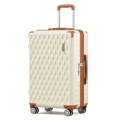 Melalenia Luggage, Hard Shell ABS Suitcase with TSA Lock with Spinner Wheel, Lightweight Checked Medium Luggage for Travel