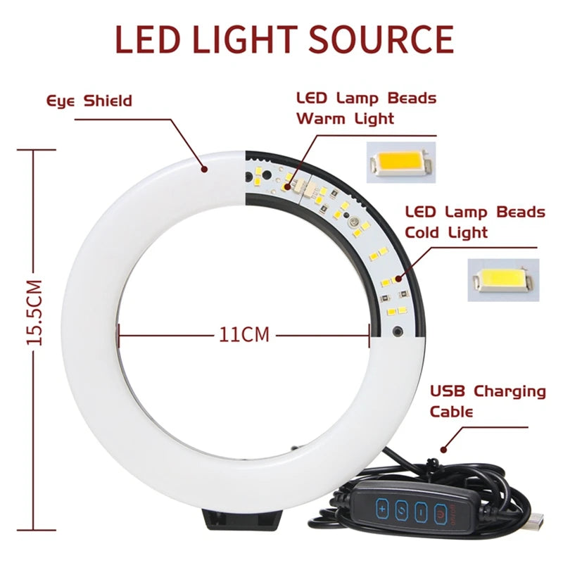 6 Inch LED Photography Video Light Panel RGB Filters Lighting Photo Studio Lamp Kit for Shoot Live Streaming Ring Light Tripod
