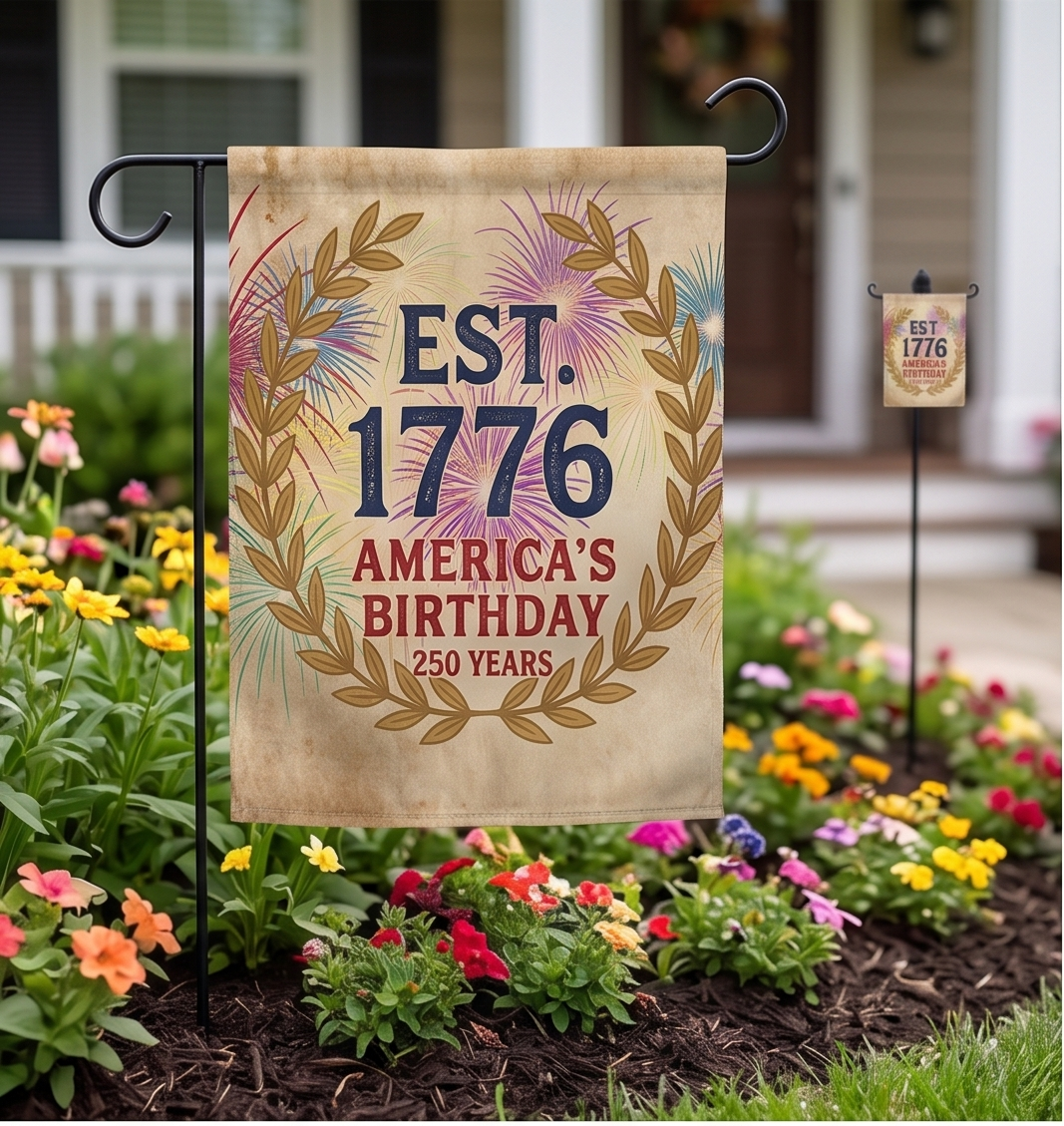 Flag — EST. 1776 America’s Birthday Double-Sided Flag (250 Years)