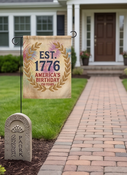 Flag — EST. 1776 America’s Birthday Double-Sided Flag (250 Years)