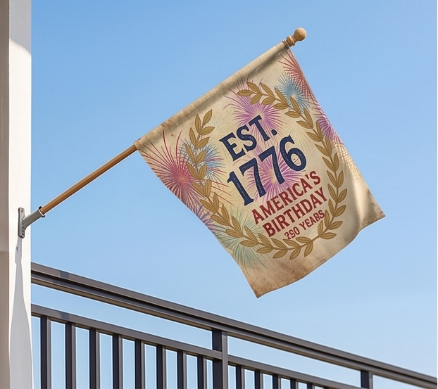 Flag — EST. 1776 America’s Birthday Double-Sided Flag (250 Years)