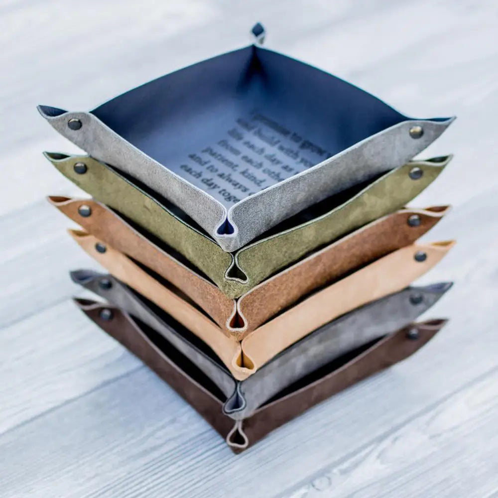 Handmade Leather Valet Tray Leather Custom Anniversary Personalized Gift