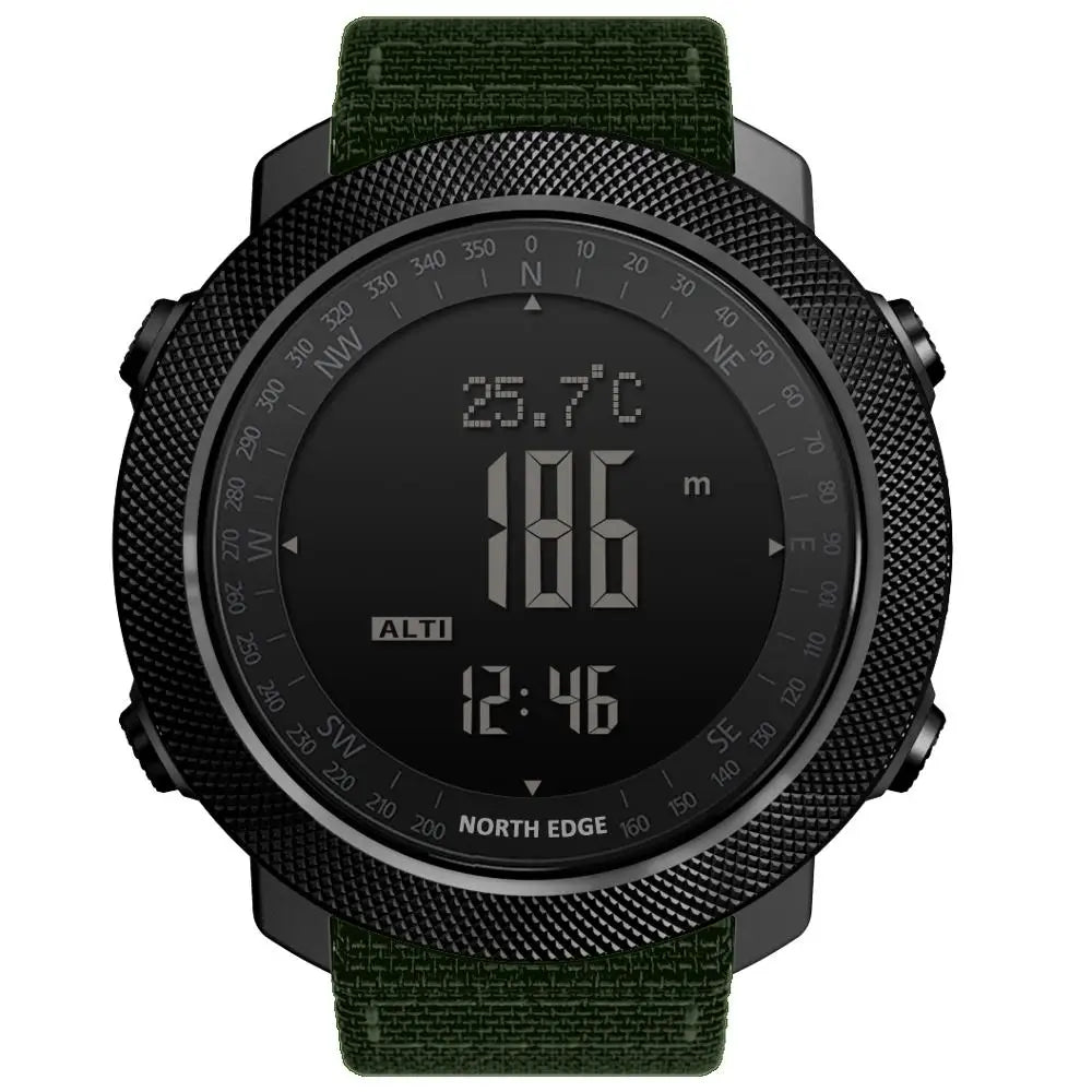 NORTH EDGE Men's Sport Digital Watch Hours Running Swimming Military Army Watches Altimeter Barometer Compass waterproof 50m