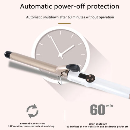 Temperature Setting Electric Hair Curler Long Curling Tong Wand 9-38mm Professional Hair Curling Iron LCD Screen