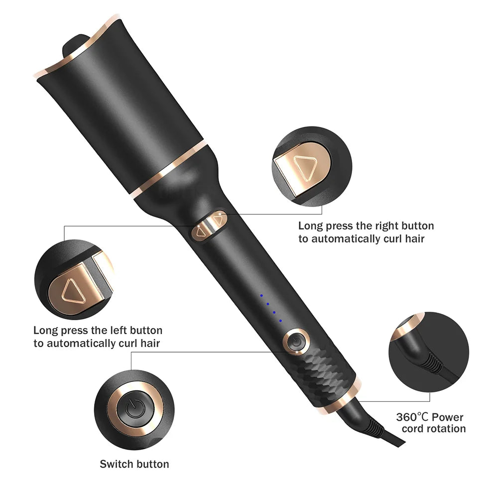 Auto Rotating Hair Curler Air Curler Spin Curl Ceramic Curling Iron Automatic Curling Wand Electric Hair Waver Iron Styler