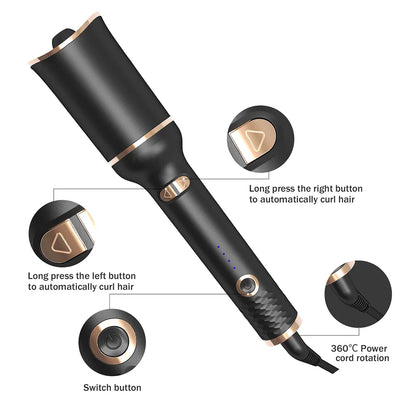 Auto Rotating Hair Curler Air Curler Spin Curl Ceramic Curling Iron Automatic Curling Wand Electric Hair Waver Iron Styler