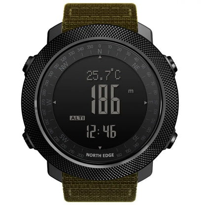 NORTH EDGE Men's Sport Digital Watch Hours Running Swimming Military Army Watches Altimeter Barometer Compass waterproof 50m