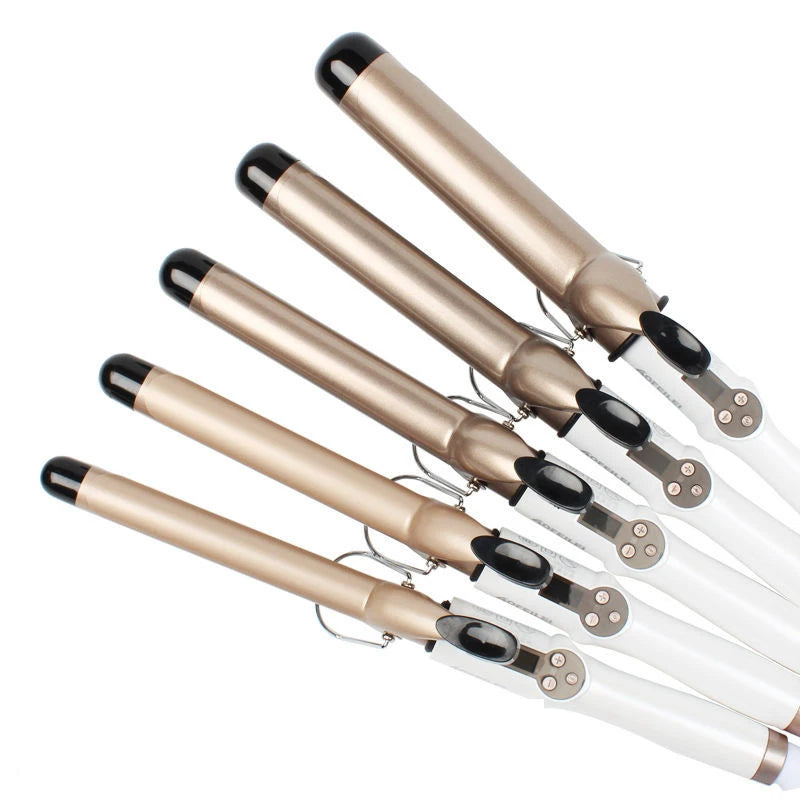 Temperature Setting Electric Hair Curler Long Curling Tong Wand 9-38mm Professional Hair Curling Iron LCD Screen