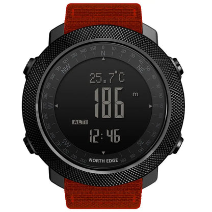 NORTH EDGE Men's Sport Digital Watch Hours Running Swimming Military Army Watches Altimeter Barometer Compass waterproof 50m