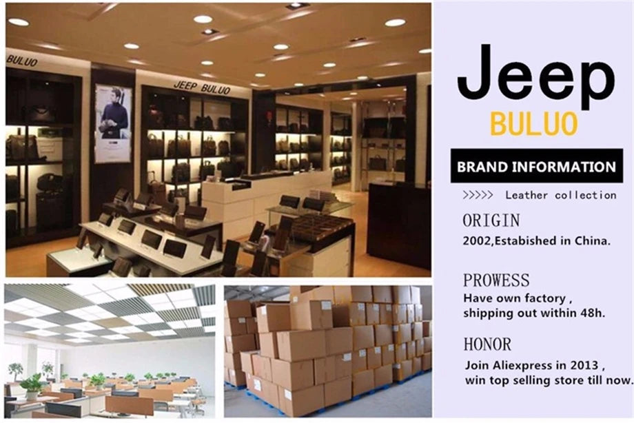 JEEP BULUO Multi-Function Business Handbags New Man's Shoulder Bag Large Capacity Leather Messenger Bag Crossbody Big Brand