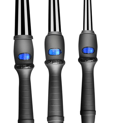LCD Curlers Conical Curling Iron Single Tube Ceramic Glaze Pear Flower Cone Electric Hair Curly Hair General Voltage: 110-240 v