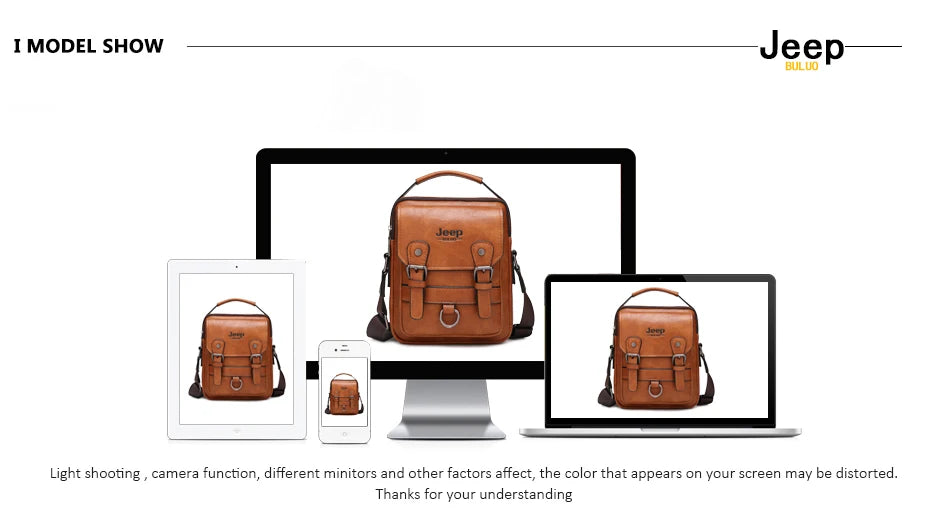 JEEP BULUO Multi-Function Business Handbags New Man's Shoulder Bag Large Capacity Leather Messenger Bag Crossbody Big Brand