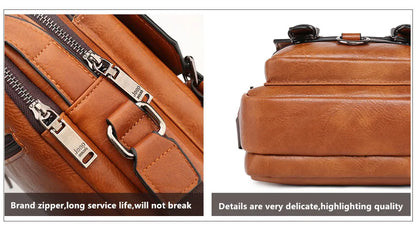JEEP BULUO Multi-Function Business Handbags New Man's Shoulder Bag Large Capacity Leather Messenger Bag Crossbody Big Brand