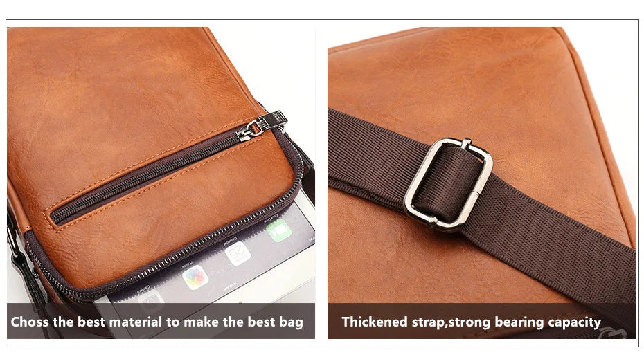 JEEP BULUO Multi-Function Business Handbags New Man's Shoulder Bag Large Capacity Leather Messenger Bag Crossbody Big Brand