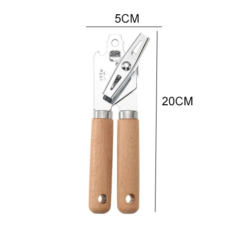 Kitchen Gadget Set Wooden Handle Stainless Steel Utensils Can Opener Peeler Garlic Press Cheese Grater Whisk Kitchen Accessories