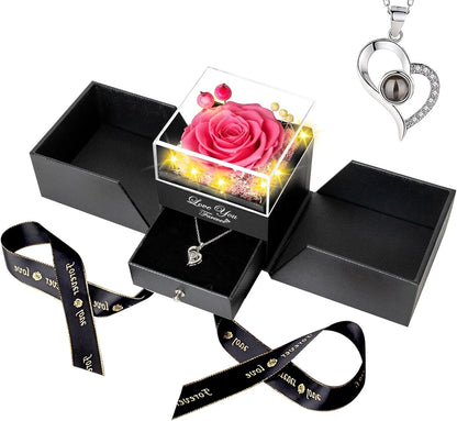 Eternal Flower Real Flowers  Rose Preserved Rose Flower Rose Gift for Mom Girlfriend on Christmas Valentine's Day Gift
