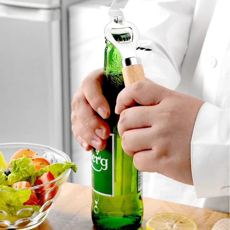 Kitchen Gadget Set Wooden Handle Stainless Steel Utensils Can Opener Peeler Garlic Press Cheese Grater Whisk Kitchen Accessories