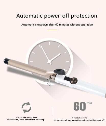 Temperature Setting Electric Hair Curler Long Curling Tong Wand 9-38mm Professional Hair Curling Iron LCD Screen
