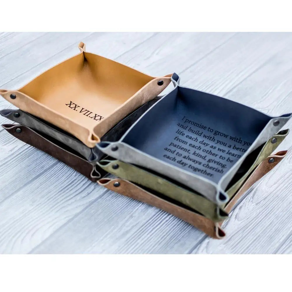 Handmade Leather Valet Tray Leather Custom Anniversary Personalized Gift