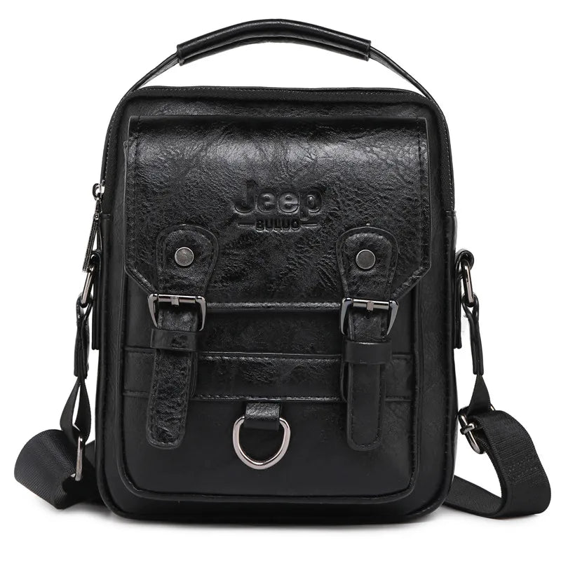 JEEP BULUO Multi-Function Business Handbags New Man's Shoulder Bag Large Capacity Leather Messenger Bag Crossbody Big Brand