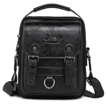 JEEP BULUO Multi-Function Business Handbags New Man's Shoulder Bag Large Capacity Leather Messenger Bag Crossbody Big Brand